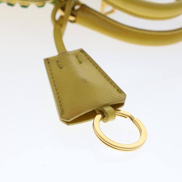 PRADA Bijoux Hand Bag Safiano leather 2way Yellow Auth - Picture 9 of 16